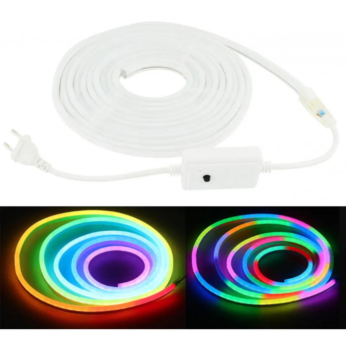 Гибкая неоновая светодиодная лента NEON LED 10 метров (60 светодиодов/метр) SMD IP65 220V RGB
Гибкая неоновая светодиодная лента NEON LED 10 метров (60 светодиодов/метр) SMD IP65 220V RGB