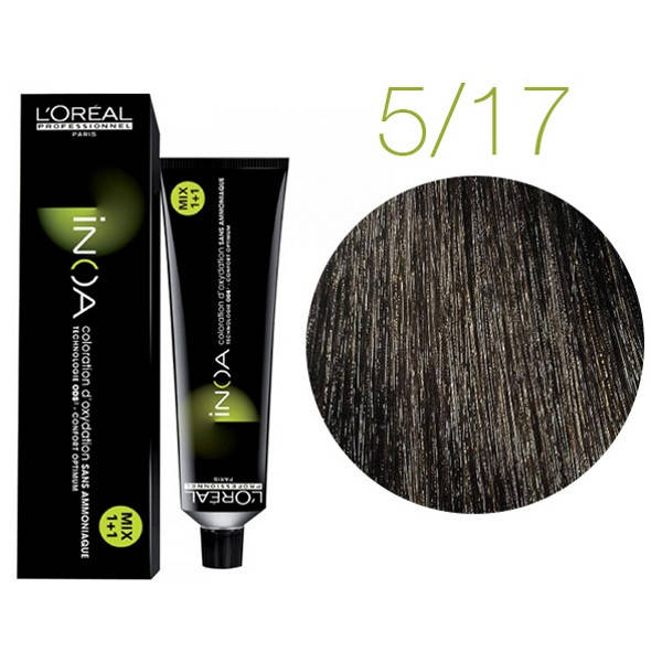 Крем-краска для волос L'Oreal Professionnel INOA Mix 1+1 №5/17 Светлый шатен пепельный мокка 60 мл
Крем-краска для волос L'Oreal Professionnel INOA Mix 1+1 №5/17 Светлый шатен пепельный мокка 60 мл