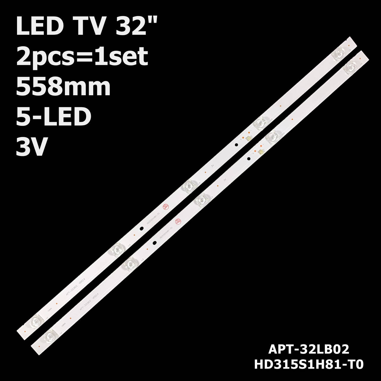 LED підсвітка TV 32“LED підсвітка TV 32“ Hisense JHD315V1H-LB+20119050801+APT-HXLB19062 HZ32E3A 558mm 2pcs
LED підсвітка TV 32“LED підсвітка TV 32“ Hisense JHD315V1H-LB+20119050801+APT-HXLB19062 HZ32E3A 558mm 2pcs