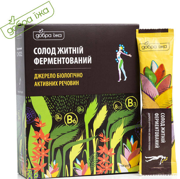 Солод ржаной ферментированный ТМ "Добра Їжа" 100 г. в стиках. Правильное питание, натуральный продукт.
Солод ржаной ферментированный ТМ "Добра Їжа" 100 г. в стиках. Правильное питание, натуральный продукт.
