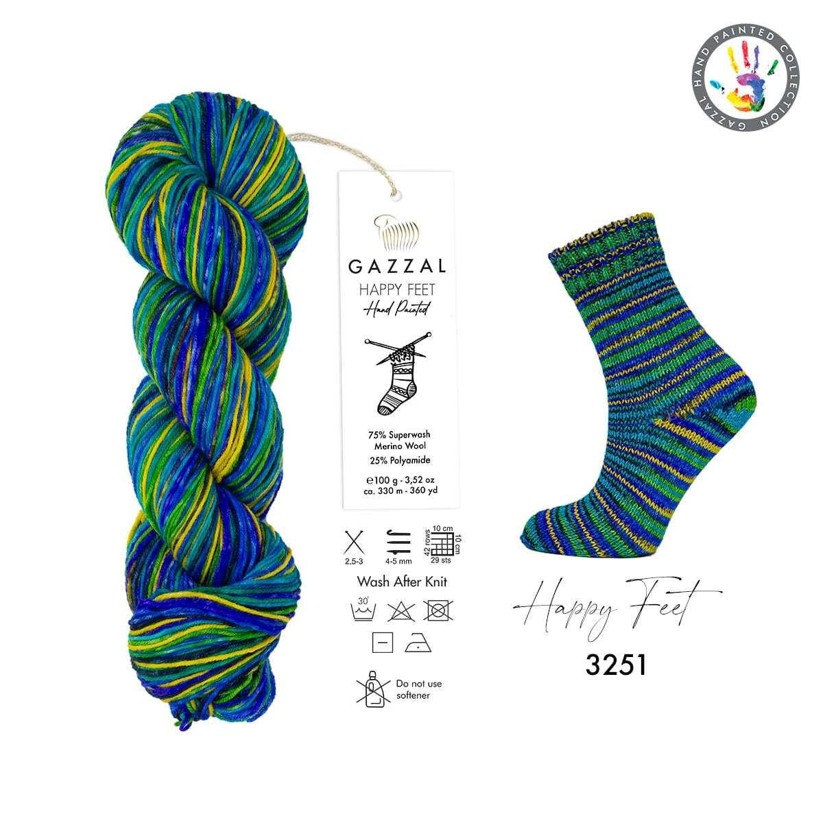 Gazzal Happy Feet (Газзал Хеппи Фит) № 3251 (Пряжа для носков, мериносовая шерсть, нитки для вязания), Разные цвета
Gazzal Happy Feet (Газзал Хеппи Фит) № 3251 (Пряжа для носков, мериносовая шерсть, нитки для вязания), Разные цвета