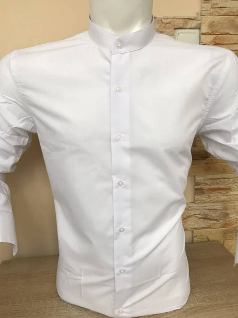 Белая приталенная рубашка с воротником - стойкой FIORENZO (размеры S.M.L.XL.XXL под заказ), Белый
Белая приталенная рубашка с воротником - стойкой FIORENZO (размеры S.M.L.XL.XXL под заказ), Белый