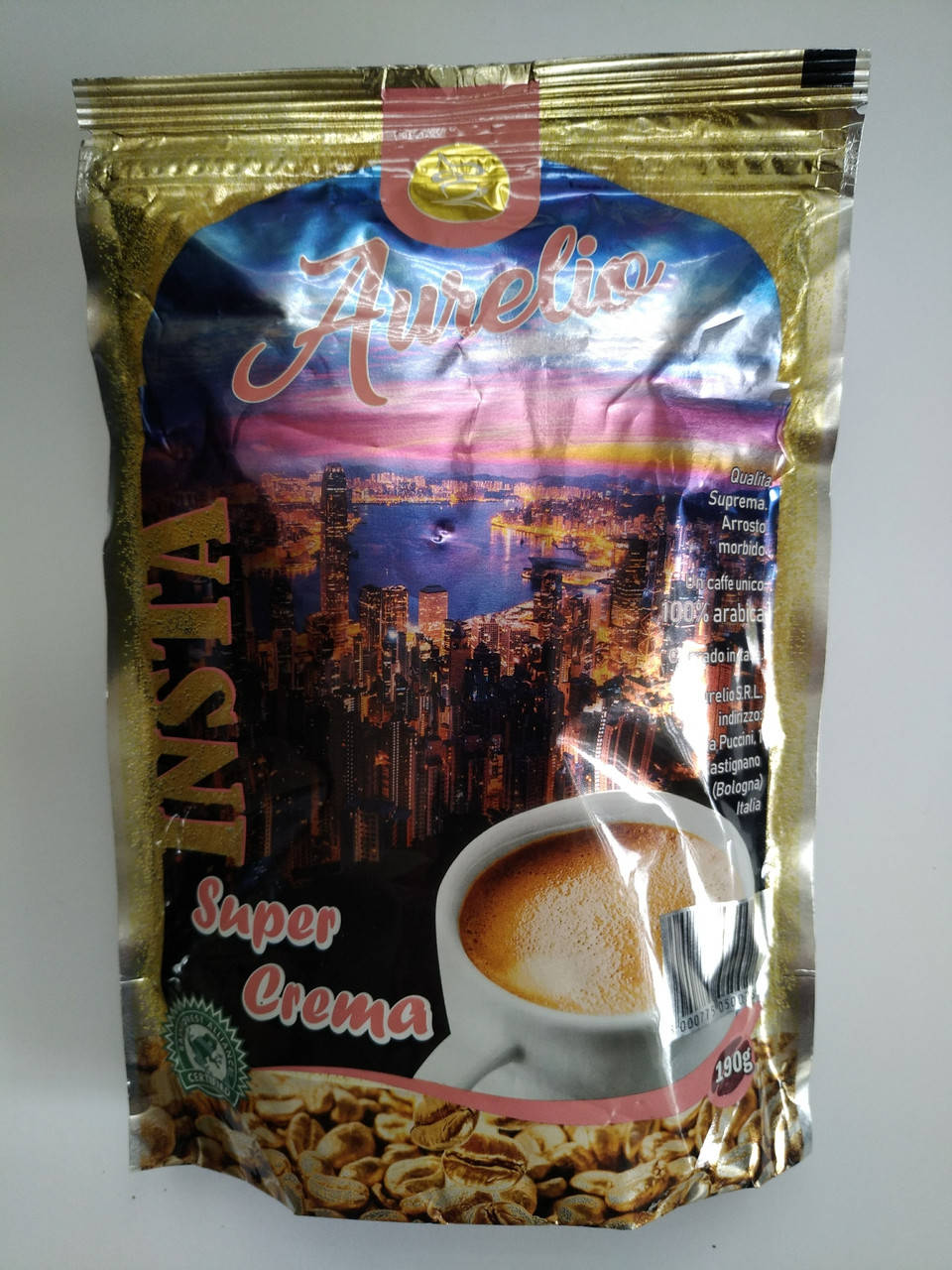 Кава розчинна Aurelio super crema 100% arabica 190 гр 
Кава розчинна Aurelio super crema 100% arabica 190 гр