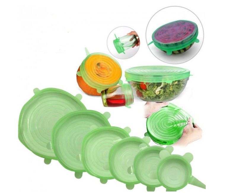 Набор силиконовых крышек для посуды универсальные 6 штук Stretch silicone lids Зелёный (KG-2580)
Набор силиконовых крышек для посуды универсальные 6 штук Stretch silicone lids Зелёный (KG-2580)