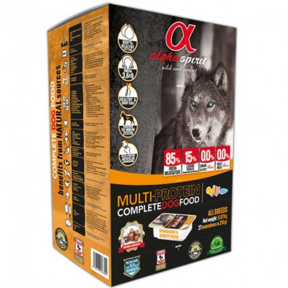 Alpha Spirit Multiprotein Гипоаллергенный беззерновой полувлажный корм для собак всех пород 9кг
Alpha Spirit Multiprotein Гипоаллергенный беззерновой полувлажный корм для собак всех пород 9кг
