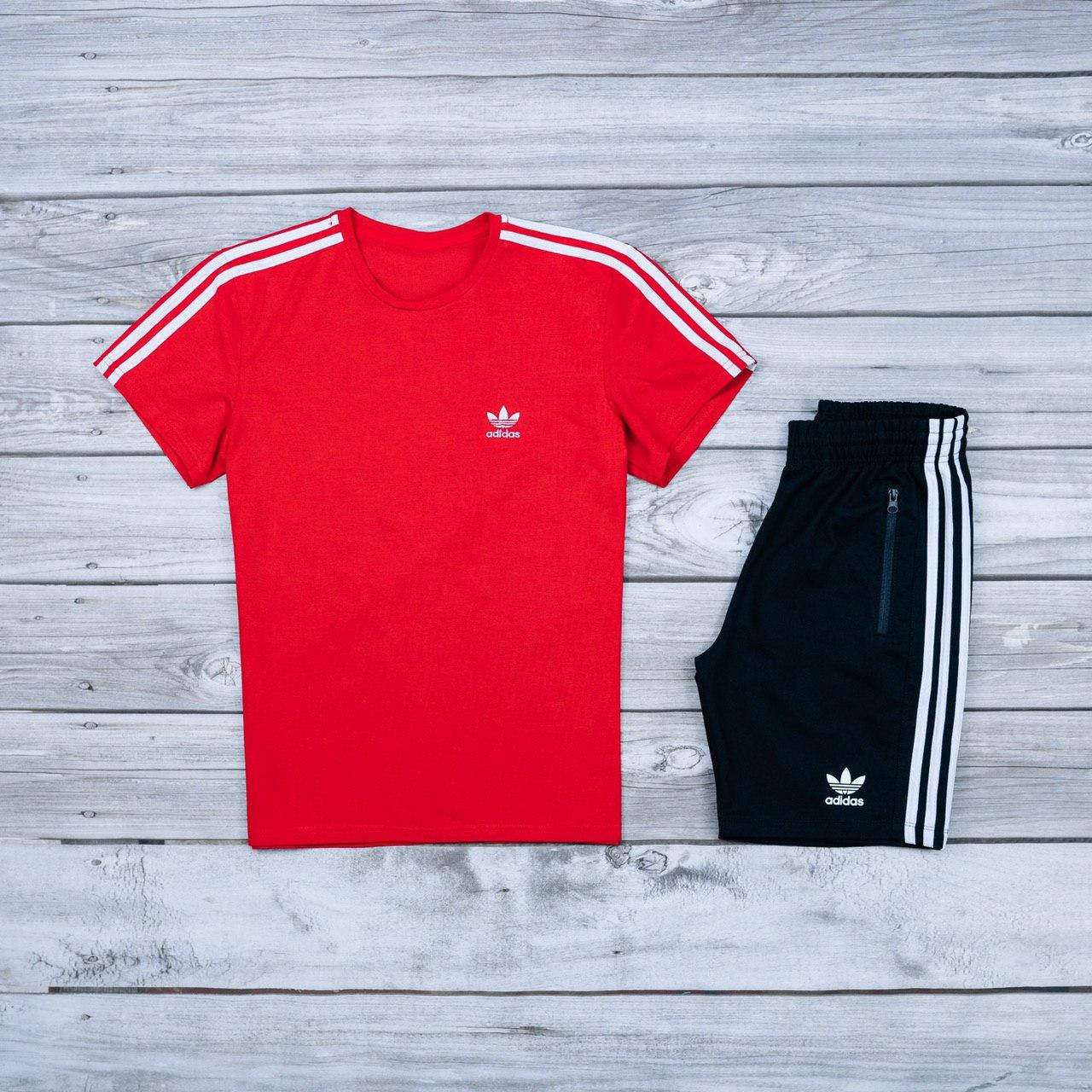 Мужской Летний Комплект Adidas (Адидас) Футболка и Шорты в Красно-Черном Цвете, Красный
Мужской Летний Комплект Adidas (Адидас) Футболка и Шорты в Красно-Черном Цвете, Красный
