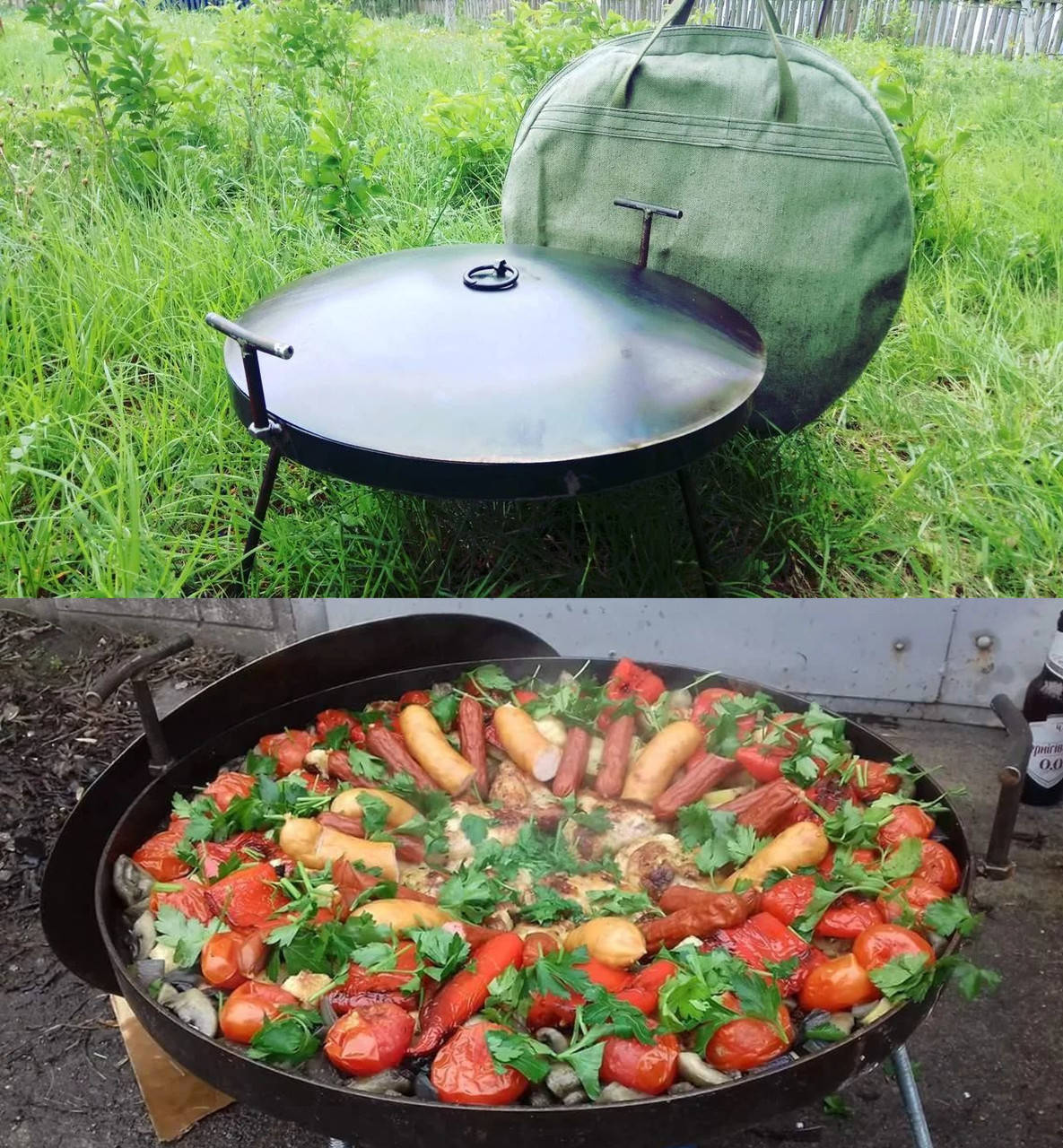 Сковорода гриль из диска бороны 50см с ножками и крышкой для пикника и отдыху на природе
Сковорода гриль из диска бороны 50см с ножками и крышкой для пикника и отдыху на природе