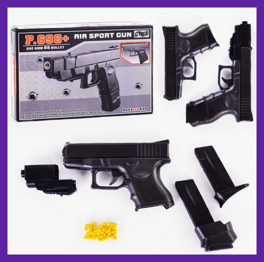 Детский Пистолет CYMA P.698+ с пульками P.698+ CYMA | Легкий пластиковый корпус и компактность позволяют, Черный
Детский Пистолет CYMA P.698+ с пульками P.698+ CYMA | Легкий пластиковый корпус и компактность позволяют, Черный