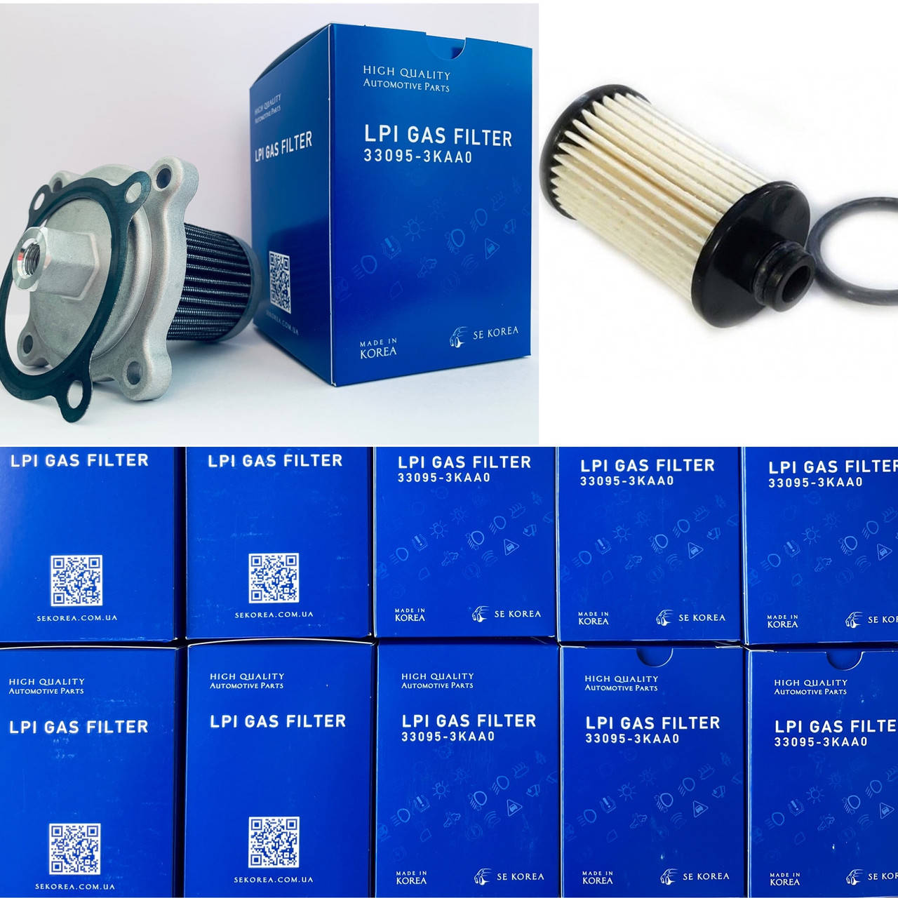 Hyundai/Kia Комплект фильтров топлива LPI две прокладки 330953KAA0 330323L000 Sonata K5 Grandeur K7 газ LPG
Hyundai/Kia Комплект фильтров топлива LPI две прокладки 330953KAA0 330323L000 Sonata K5 Grandeur K7 газ LPG