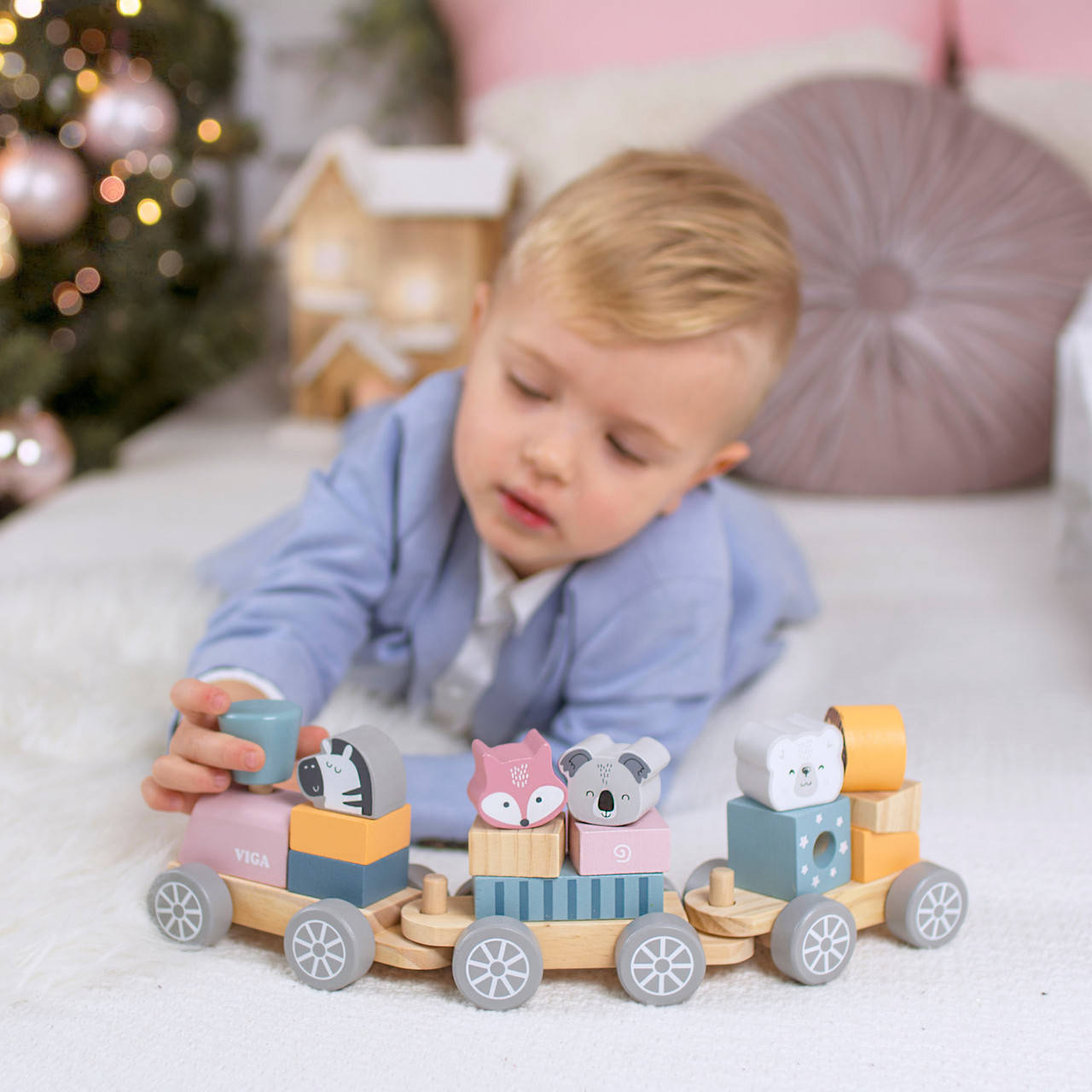 Деревянный поезд Viga Toys PolarB Детский паровозик пирамидка с кубиками (44015), Разные цвета 
Деревянный поезд Viga Toys PolarB Детский паровозик пирамидка с кубиками (44015), Разные цвета