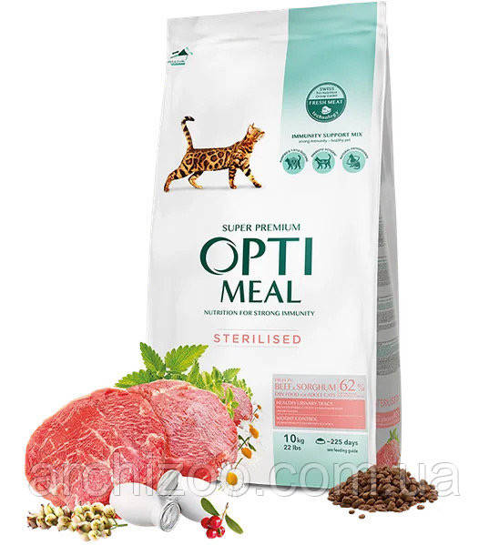 Optimeal Sterilised 4кг Beef & Sorghum Оптимил для стерилизованных кошек говядина и сорго
Optimeal Sterilised 4кг Beef & Sorghum Оптимил для стерилизованных кошек говядина и сорго