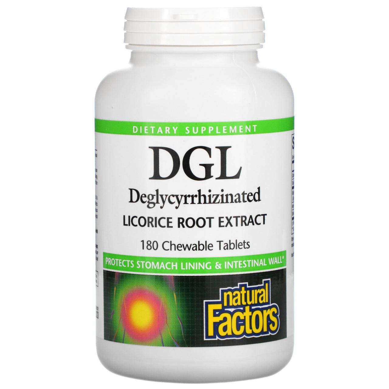 Natural Factors, DGL, деглицирризиновый экстракт корня солодки, 180 жевательных таблеток
Natural Factors, DGL, деглицирризиновый экстракт корня солодки, 180 жевательных таблеток