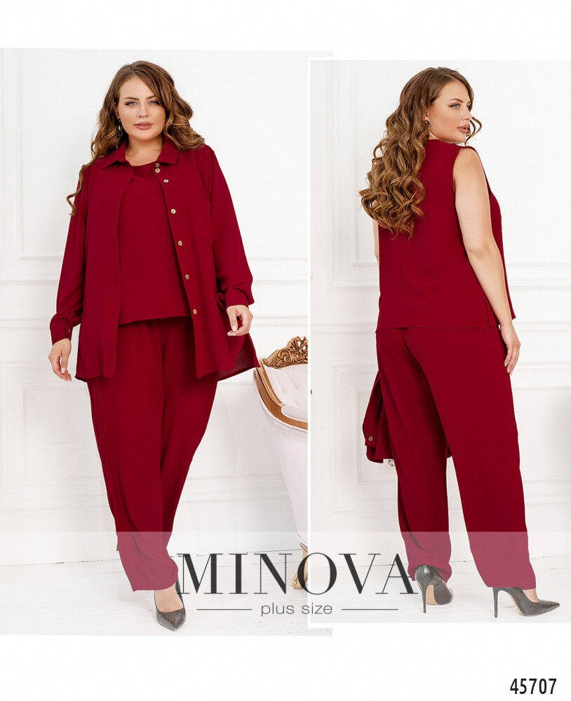 Элегантный и стильный костюм тройка большого размера 46-48, 50-52, 54-56, 58-60, 62-64, 66-68, Разные цвета 
Элегантный и стильный костюм тройка большого размера 46-48, 50-52, 54-56, 58-60, 62-64, 66-68, Разные цвета