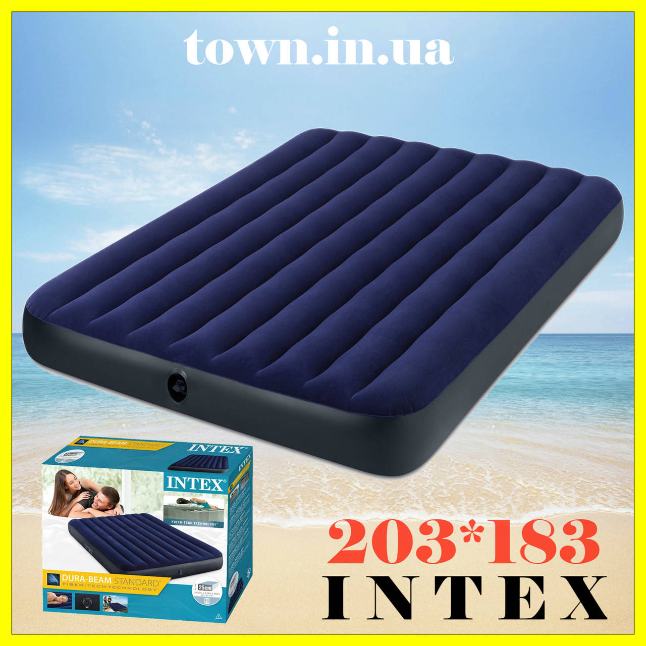 Надувной двухместный матрас Intex 183*203*25, двуспальный, в палатку, пляжный, для сна, Синий
Надувной двухместный матрас Intex 183*203*25, двуспальный, в палатку, пляжный, для сна, Синий