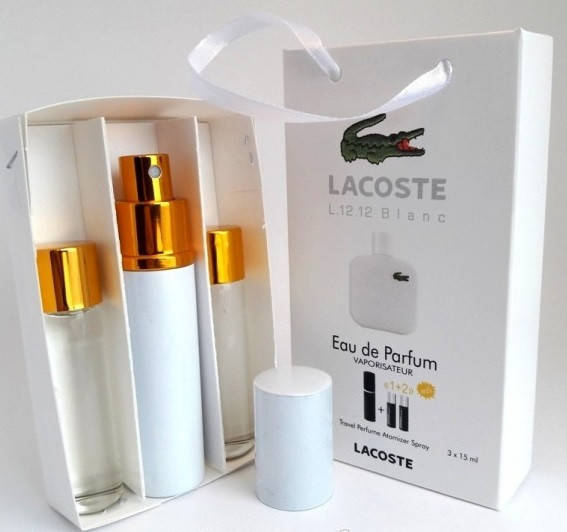 Lacoste L.12.12 Blanc edt 3x15ml - Trio Bag