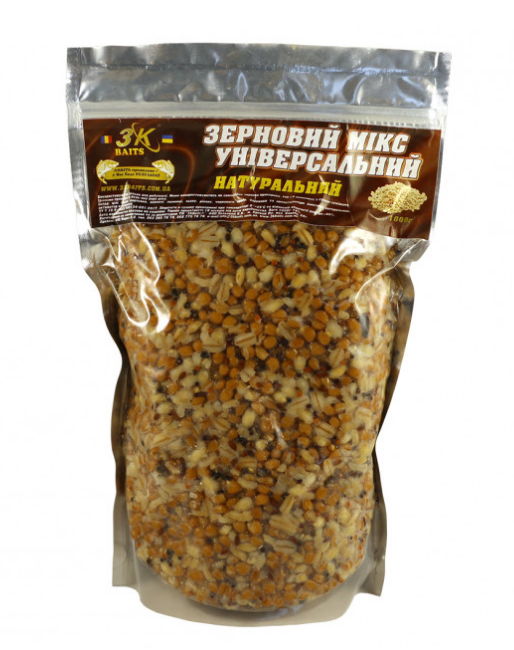 Прикорм 3KBaits Зерновой микс универсальный Натуральный 1000гр 
Прикорм 3KBaits Зерновой микс универсальный Натуральный 1000гр