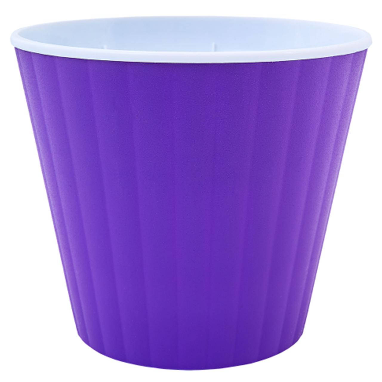 Вазон Ибис круглый двойной 13х11.2 см 0.86 л сиреневый-белый Алеана 
Вазон Ибис круглый двойной 13х11.2 см 0.86 л сиреневый-белый Алеана