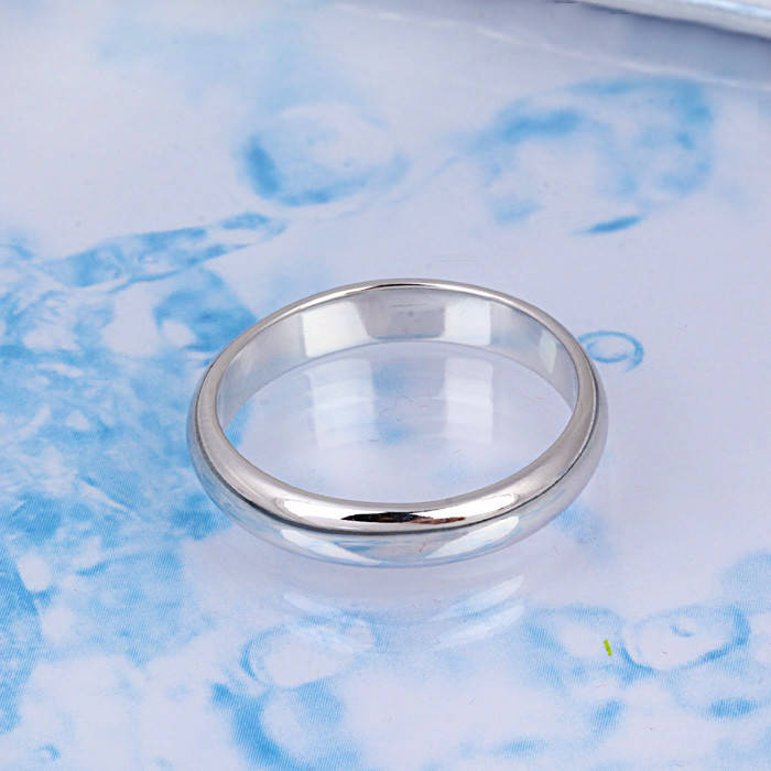 Кольцо обручальное, родий 4 mm, р.16,5, медицинское золото