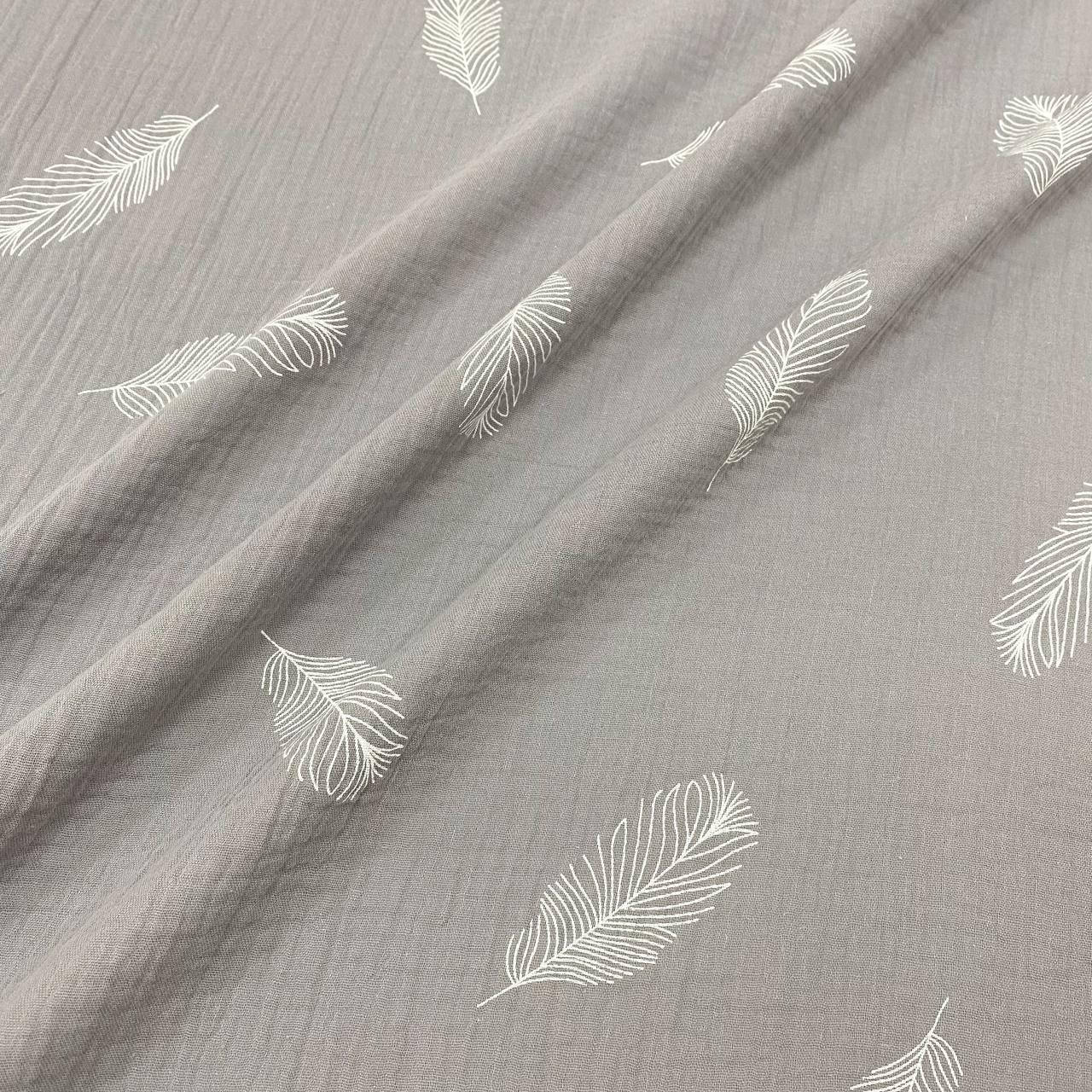 Муслин жатый 2-х "Перышки крупные на сером" 135 см, Серый
Муслин жатый 2-х "Перышки крупные на сером" 135 см, Серый