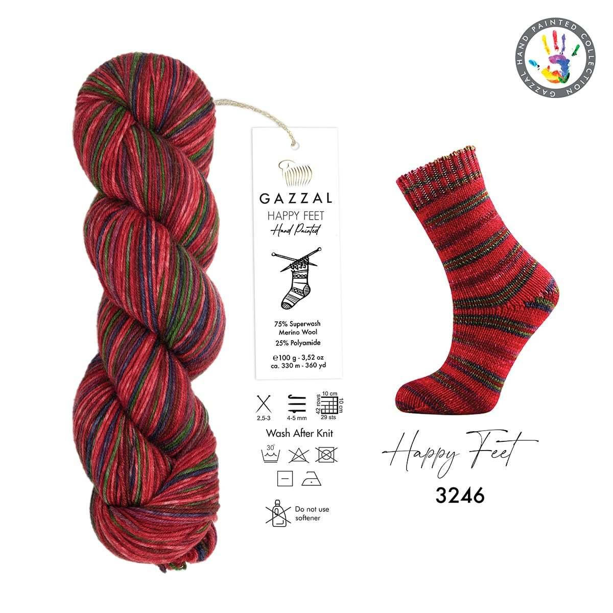 Gazzal Happy Feet (Газзал Хеппи Фит) № 3246 (Пряжа для носков, мериносовая шерсть, нитки для вязания), Разные цвета
Gazzal Happy Feet (Газзал Хеппи Фит) № 3246 (Пряжа для носков, мериносовая шерсть, нитки для вязания), Разные цвета