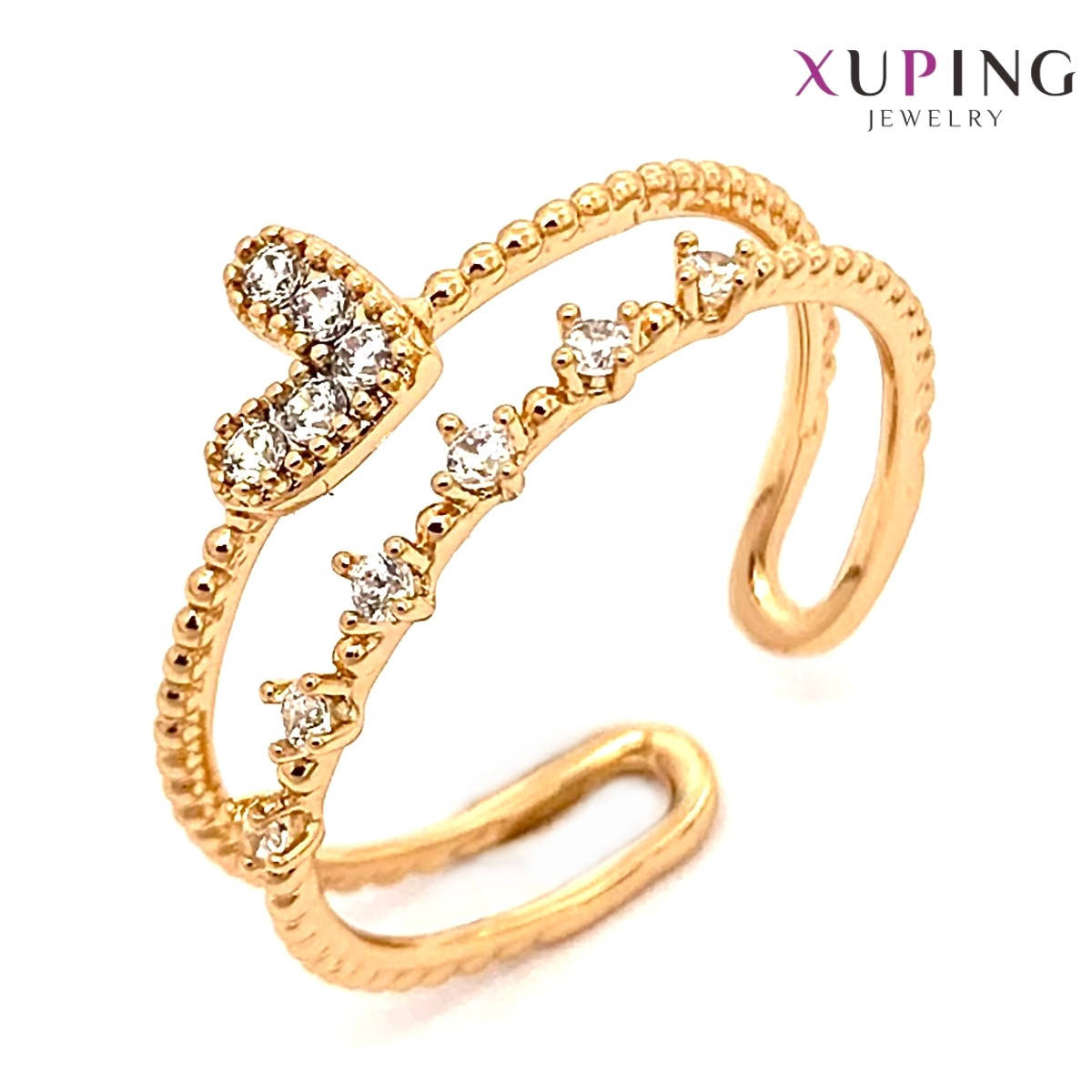 Кольцо Xuping, белые фианиты (куб. цирконий), ширина 9 мм, вес 3 г, позолота 18K, ХР01334 (16)
Кольцо Xuping, белые фианиты (куб. цирконий), ширина 9 мм, вес 3 г, позолота 18K, ХР01334 (16)