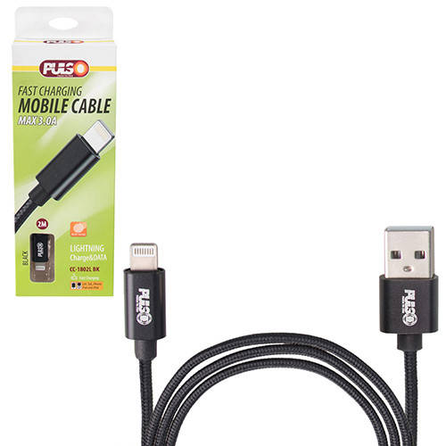 Кабель PULSO USB - iPhone 3А, 2m,black (быстрая зарядка/передача данных) 00000047959(Пр-во PULSO) CC-1802L BK, Черный
Кабель PULSO USB - iPhone 3А, 2m,black (быстрая зарядка/передача данных) 00000047959(Пр-во PULSO) CC-1802L BK, Черный