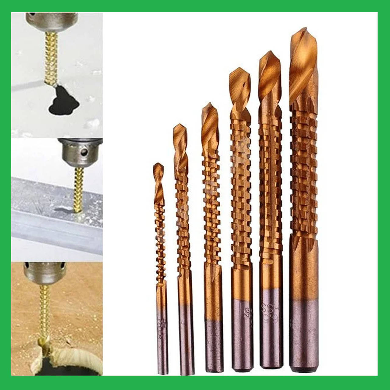 Профессиональный набор сверл-фрез 6шт.
Профессиональный набор сверл-фрез 6шт.