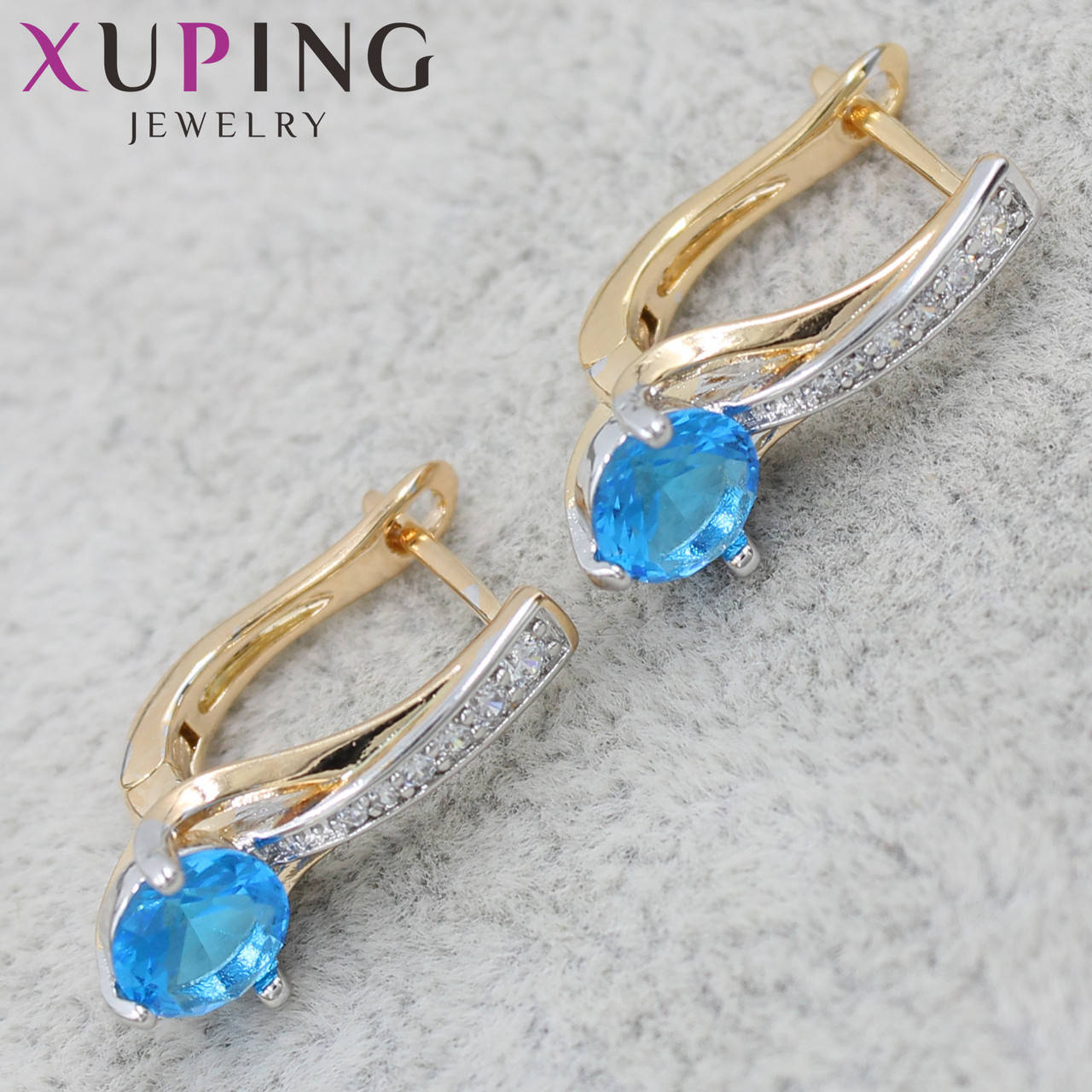 Серёжки женские медицинское золото Xuping Jewelry позолото английский замок с бирюзовыми фианитами 24K
Серёжки женские медицинское золото Xuping Jewelry позолото английский замок с бирюзовыми фианитами 24K