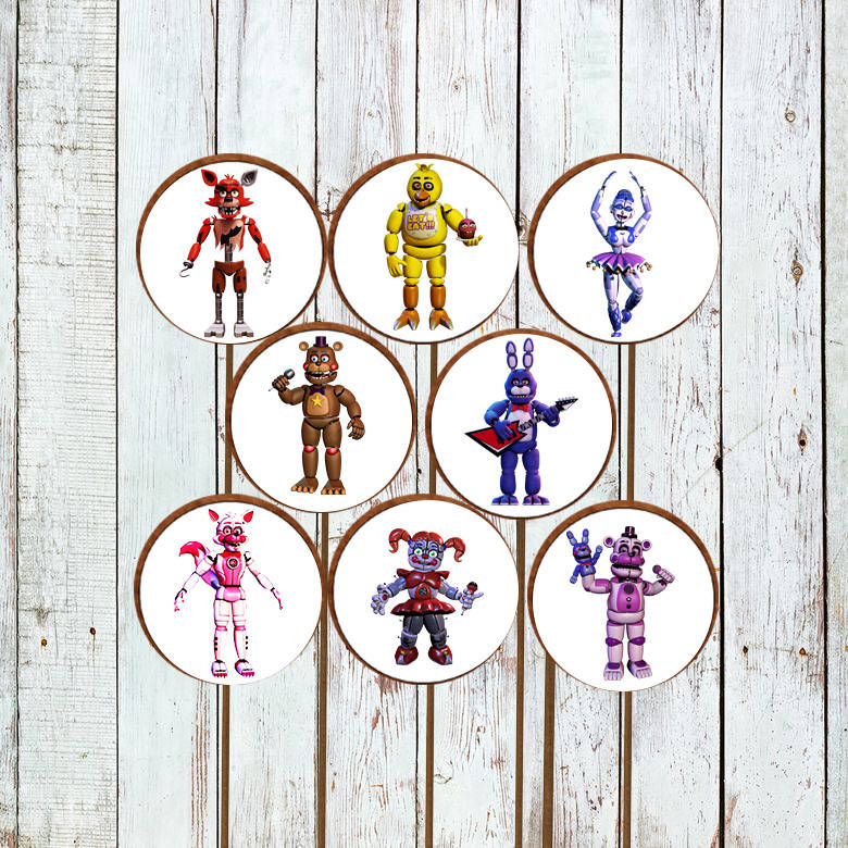 Набор №005 аниматроники фнафворлд пять ночей с Фредди пряники на торт 
Набор №005 аниматроники фнафворлд пять ночей с Фредди пряники на торт