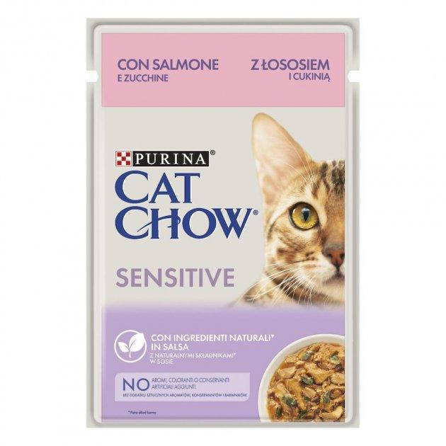 Purina Cat Chow Sensitive для взрослых кошек с чувствительным пищеварением, с лососем и цуккини в соусе, 85 г
Purina Cat Chow Sensitive для взрослых кошек с чувствительным пищеварением, с лососем и цуккини в соусе, 85 г