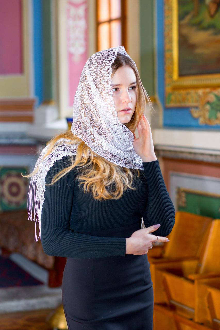 Белый ажурный шарф палантин женский для церкви и венчания красивый "Змейка" белого цвета
Белый ажурный шарф палантин женский для церкви и венчания красивый "Змейка" белого цвета