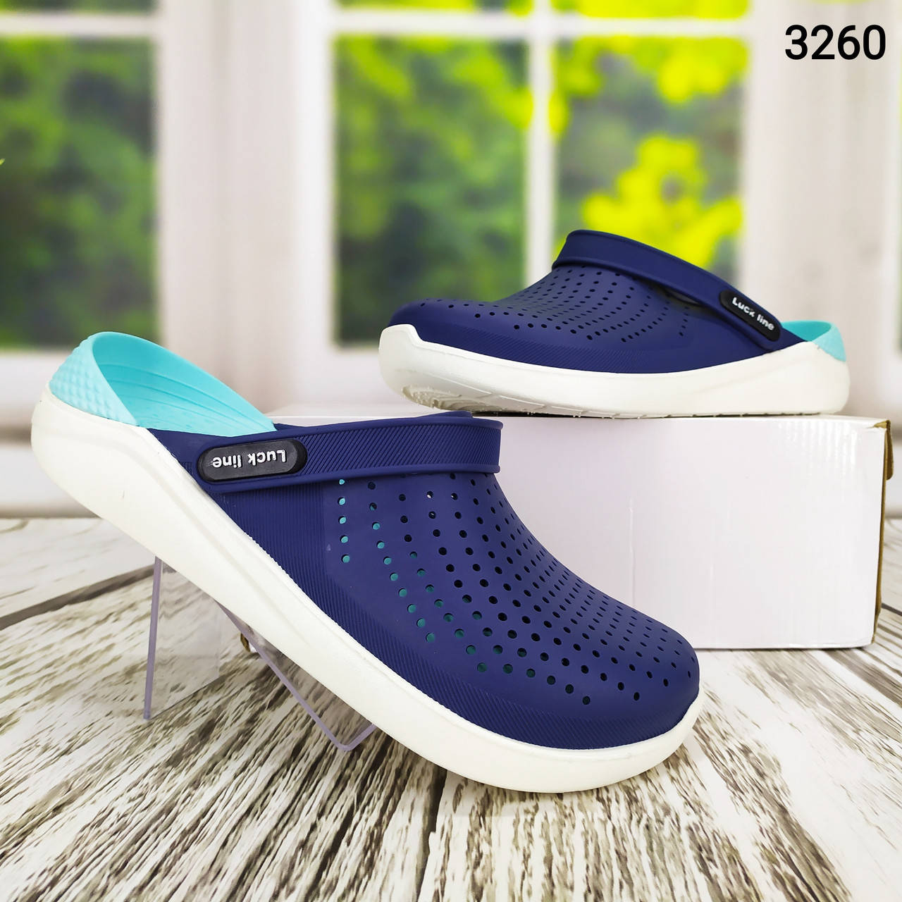 Сабо кроксы мужские синие Luck Line силиконовые, Синий
Сабо кроксы мужские синие Luck Line силиконовые, Синий