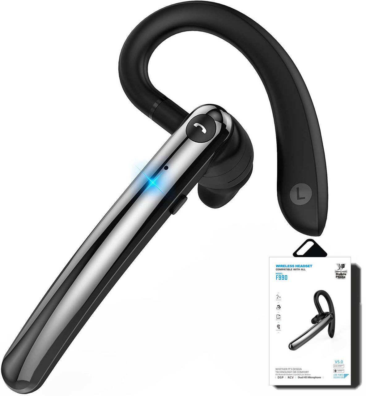 Беспроводная bluetooth гарнитура Yincine 990 с шумоподавлением и двойным микрофоном Черная, Черный
Беспроводная bluetooth гарнитура Yincine 990 с шумоподавлением и двойным микрофоном Черная, Черный