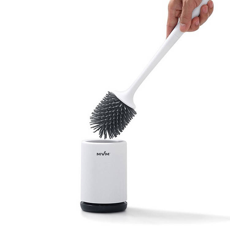 Ершик силиконовый для унитаза напольный белый/черный MVM ВР-13 
Ершик силиконовый для унитаза напольный белый/черный MVM ВР-13