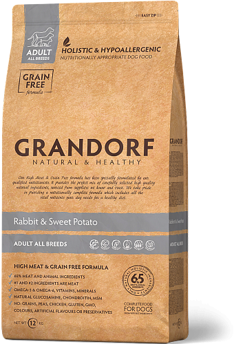 Grandorf Rabbit & Potato 12 кг - Грандорф сухой корм кролик с бататом беззерновой для собак всех пород
Grandorf Rabbit & Potato 12 кг - Грандорф сухой корм кролик с бататом беззерновой для собак всех пород