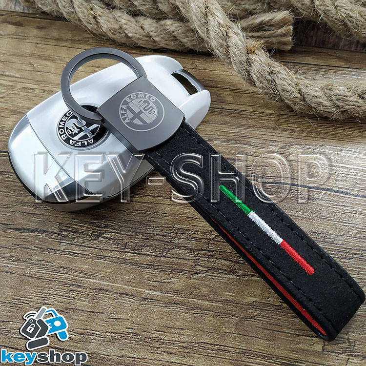 Брелок ключа Alfa Romeo (Альфа Ромео) кожаный, замшевый (черный) с карабином
Брелок ключа Alfa Romeo (Альфа Ромео) кожаный, замшевый (черный) с карабином