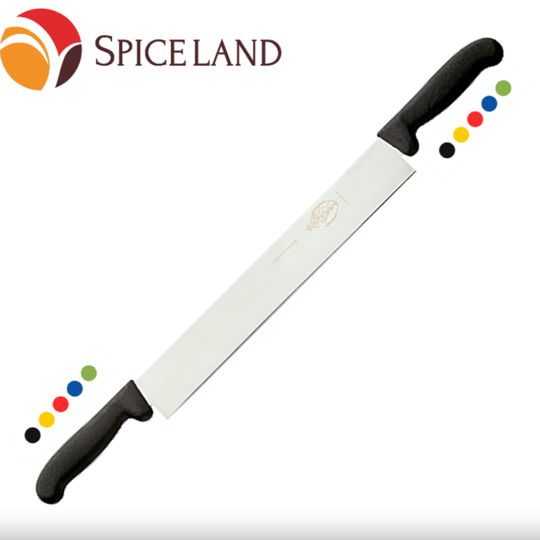 Профессиональный режущий инструмент Нож для сыра с двумя ручками 40 см жесткое лезвие DASSAUD Fils (Франция)
Профессиональный режущий инструмент Нож для сыра с двумя ручками 40 см жесткое лезвие DASSAUD Fils (Франция)