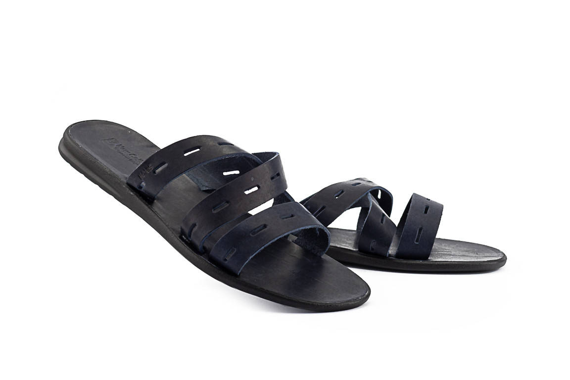 Мужские шлепанцы кожаные летние синие Bonis Original 37 (42), Синий 
Мужские шлепанцы кожаные летние синие Bonis Original 37 (42), Синий