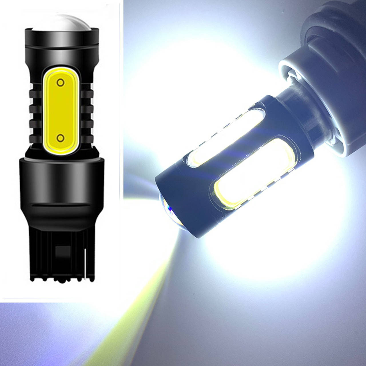 Белая T20 7440 7443 W21W W21/5W с линзой Комплект 2 шт. LED Автолампа светодиодная безцокольная
Белая T20 7440 7443 W21W W21/5W с линзой Комплект 2 шт. LED Автолампа светодиодная безцокольная