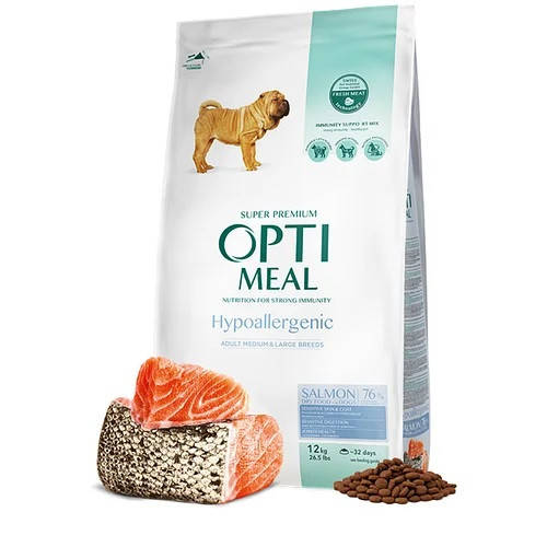 Optimeal Hypoallergenic Medium and Maxi 12кг сухой корм для собак крупных пород, гипоаллергенный с лососем
Optimeal Hypoallergenic Medium and Maxi 12кг сухой корм для собак крупных пород, гипоаллергенный с лососем
