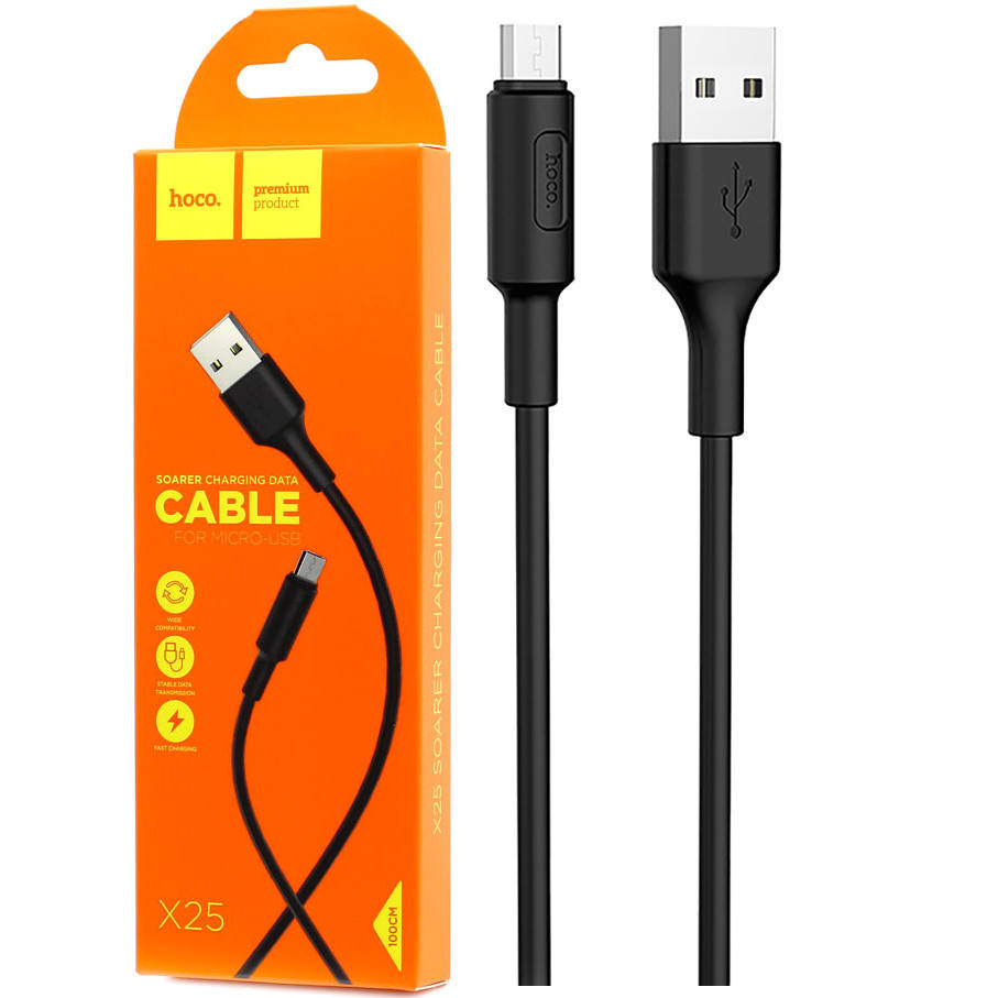 Кабель USB Micro Hoco X25 Soarer черный
Кабель USB Micro Hoco X25 Soarer черный