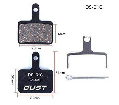Тормозные колодки дисковые DUST DS-01S для Shimano Alivio - Deore - Tektro (полуметалл)
Тормозные колодки дисковые DUST DS-01S для Shimano Alivio - Deore - Tektro (полуметалл)