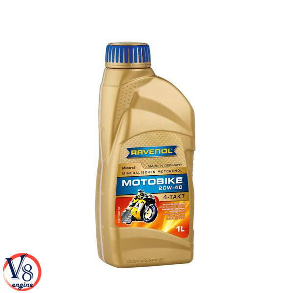 Моторное масло для мотоциклов 4-т Ravenol Motobike 4-T Mineral 20W-40 минеральное SM (1173123-001) 1л 
Моторное масло для мотоциклов 4-т Ravenol Motobike 4-T Mineral 20W-40 минеральное SM (1173123-001) 1л