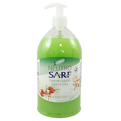 Мило рідке Неутро Сарф тальк/ягоди годжі Neutro Sarf sapone liquido talco/bacche di goji 1L 12шт/ящ (Код :
Мило рідке Неутро Сарф тальк/ягоди годжі Neutro Sarf sapone liquido talco/bacche di goji 1L 12шт/ящ (Код :