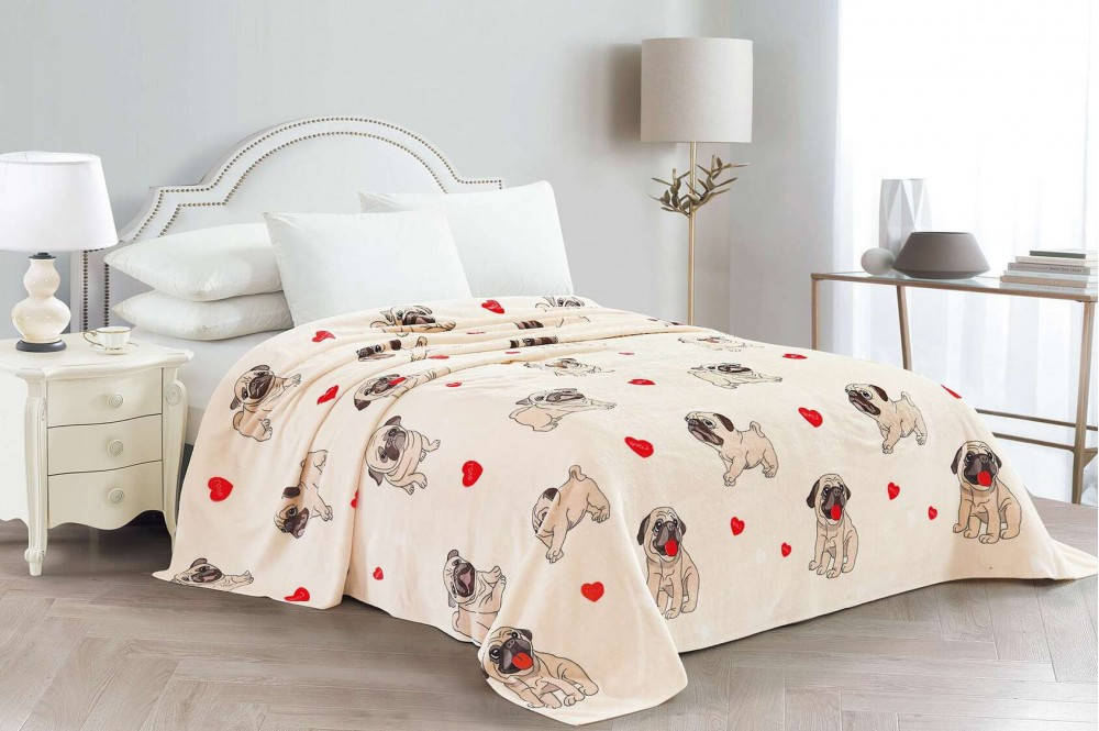 Плед велсофт 160х220 Мопсы, Кремовый
Плед велсофт 160х220 Мопсы, Кремовый