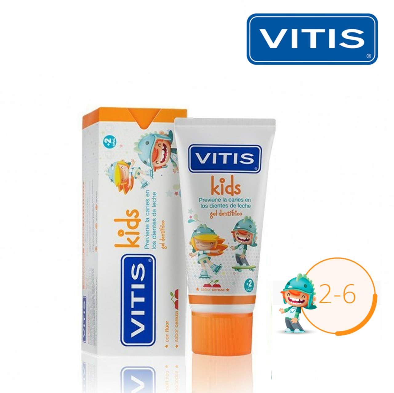 VITIS KIDS гель-паста для детей, с ксилитом и фтором 1000 ppm, вкусом вишни (2-6 лет), 50 мл
VITIS KIDS гель-паста для детей, с ксилитом и фтором 1000 ppm, вкусом вишни (2-6 лет), 50 мл