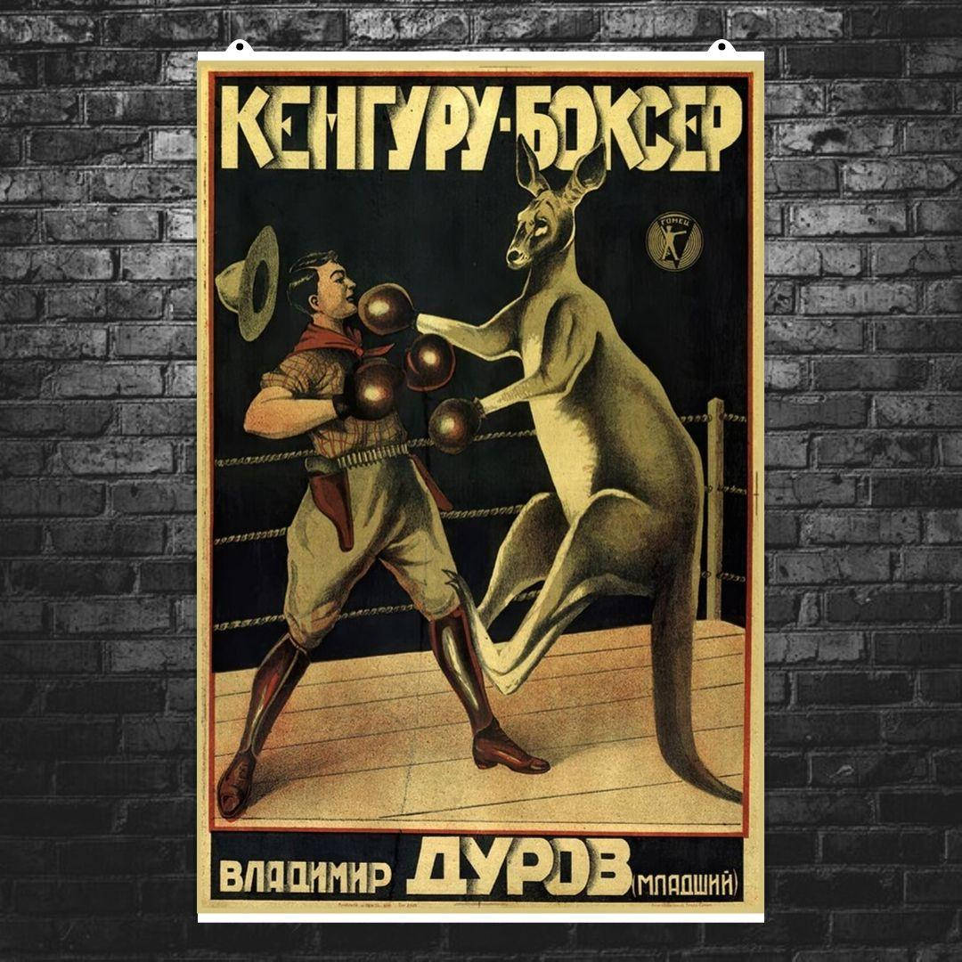 Постер "Кенгуру-боксёр из сериала Друзья (Friends)". Владимир Дуров, ретроплакат, репродукция. Размер 60x91см
Постер "Кенгуру-боксёр из сериала Друзья (Friends)". Владимир Дуров, ретроплакат, репродукция. Размер 60x91см