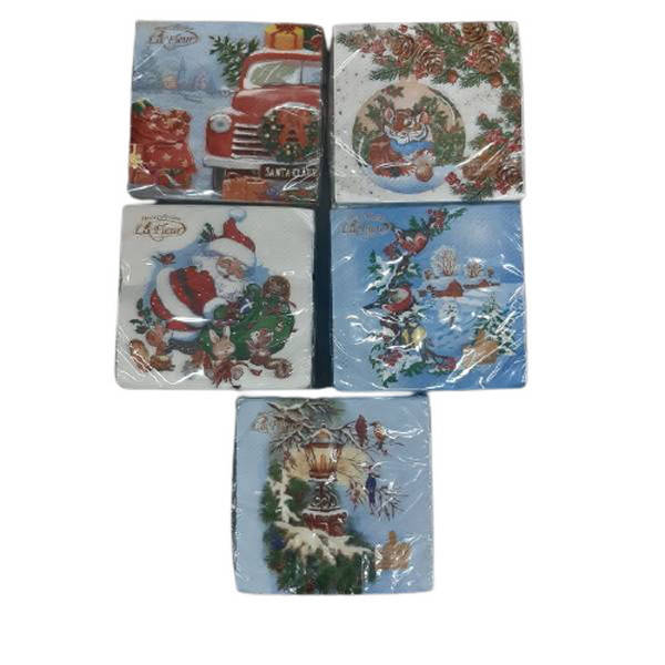 Салфетки бумажные 33х33 Новый Год двухслойные LaFleur, Белый 
Салфетки бумажные 33х33 Новый Год двухслойные LaFleur, Белый