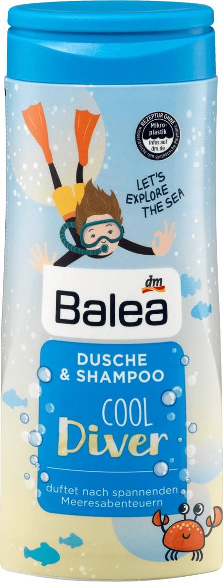 Balea Kids Dusche & Shampoo Cool Diver Детский гель для душа и шампунь Крутой водолаз 300 мл
Balea Kids Dusche & Shampoo Cool Diver Детский гель для душа и шампунь Крутой водолаз 300 мл