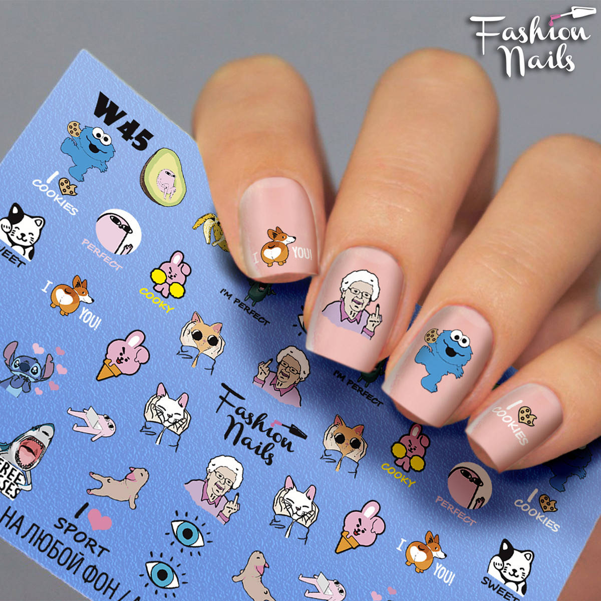 Слайдер-дизайн наклейки на ногти для маникюра водные Fashion Nails W45 молодежный креатив, Белый
Слайдер-дизайн наклейки на ногти для маникюра водные Fashion Nails W45 молодежный креатив, Белый